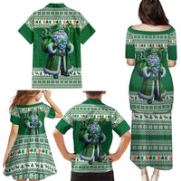 Ireland Christmas Family Matching Puletasi and Hawaiian Shirt Irish Santa Claus - Wonder Print Shop