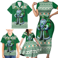 Ireland Christmas Family Matching Short Sleeve Bodycon Dress and Hawaiian Shirt Irish Santa Claus - Wonder Print Shop