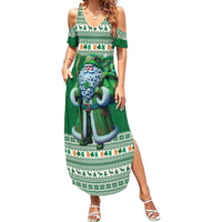 Ireland Christmas Family Matching Summer Maxi Dress and Hawaiian Shirt Irish Santa Claus - Wonder Print Shop