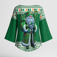 Ireland Christmas Kimono Sleeve Blouse Irish Santa Claus - Wonder Print Shop