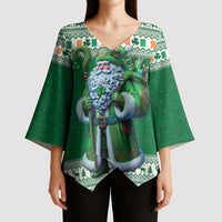 Ireland Christmas Kimono Sleeve Blouse Irish Santa Claus - Wonder Print Shop