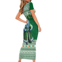 Ireland Christmas Short Sleeve Bodycon Dress Irish Santa Claus - Wonder Print Shop