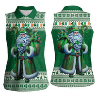 Ireland Christmas Women Sleeveless Polo Shirt Irish Santa Claus - Wonder Print Shop