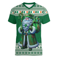 Ireland Christmas Women V-Neck T-Shirt Irish Santa Claus - Wonder Print Shop