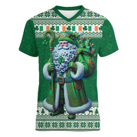 Ireland Christmas Women V-Neck T-Shirt Irish Santa Claus - Wonder Print Shop