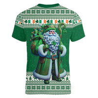 Ireland Christmas Women V-Neck T-Shirt Irish Santa Claus - Wonder Print Shop