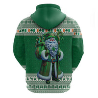 Ireland Christmas Zip Hoodie Irish Santa Claus - Wonder Print Shop