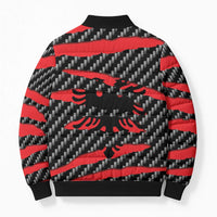 Albania Beast Bomber Puffer Jacket Ripped Flag Graphic - Wonder Print Shop