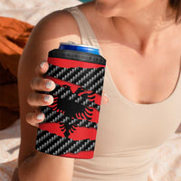Albania Beast 4 in 1 Can Cooler Tumbler Ripped Flag Graphic - Wonder Print Shop