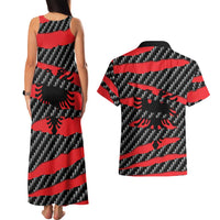Albania Beast Couples Matching Tank Maxi Dress and Hawaiian Shirt Ripped Flag Graphic - Wonder Print Shop