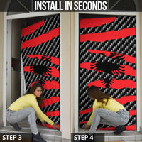 Albania Beast Door Cover Ripped Flag Graphic - Wonder Print Shop