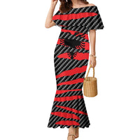 Albania Beast Family Matching Mermaid Dress and Hawaiian Shirt Ripped Flag Graphic - Wonder Print Shop