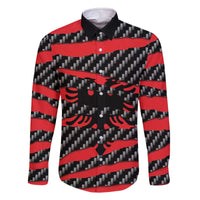 Albania Beast Family Matching Off The Shoulder Long Sleeve Dress and Hawaiian Shirt Ripped Flag Graphic - Wonder Print Shop