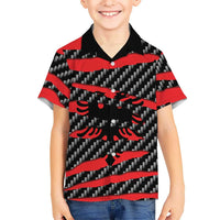 Albania Beast Family Matching Off Shoulder Maxi Dress and Hawaiian Shirt Ripped Flag Graphic - Wonder Print Shop
