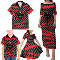 Albania Beast Family Matching Puletasi and Hawaiian Shirt Ripped Flag Graphic - Wonder Print Shop