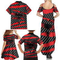 Albania Beast Family Matching Summer Maxi Dress and Hawaiian Shirt Ripped Flag Graphic - Wonder Print Shop