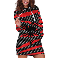 Albania Beast Hoodie Dress Ripped Flag Graphic - Wonder Print Shop