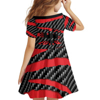Albania Beast Kid Short Sleeve Dress Ripped Flag Graphic - Wonder Print Shop