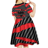 Albania Beast Kid Short Sleeve Dress Ripped Flag Graphic - Wonder Print Shop