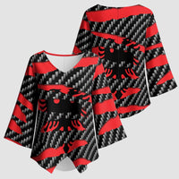 Albania Beast Kimono Sleeve Blouse Ripped Flag Graphic - Wonder Print Shop