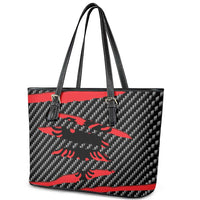 Albania Beast Leather Tote Bag Ripped Flag Graphic - Wonder Print Shop