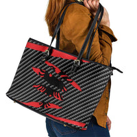 Albania Beast Leather Tote Bag Ripped Flag Graphic - Wonder Print Shop
