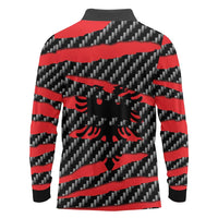 Albania Beast Long Sleeve Polo Shirt Ripped Flag Graphic - Wonder Print Shop