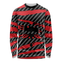 Albania Beast Long Sleeve Shirt Ripped Flag Graphic - Wonder Print Shop