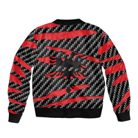 Albania Beast Sleeve Zip Bomber Jacket Ripped Flag Graphic - Wonder Print Shop