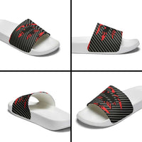 Albania Beast Slide Sandals Ripped Flag Graphic - Wonder Print Shop