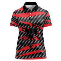 Albania Beast Women Polo Shirt Ripped Flag Graphic - Wonder Print Shop