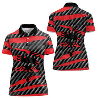 Albania Beast Women Polo Shirt Ripped Flag Graphic - Wonder Print Shop