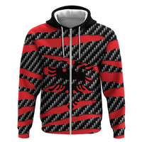 Albania Beast Zip Hoodie Ripped Flag Graphic - Wonder Print Shop