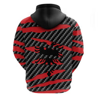 Albania Beast Zip Hoodie Ripped Flag Graphic - Wonder Print Shop