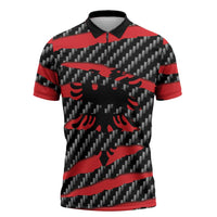 Albania Beast Zipper Polo Shirt Ripped Flag Graphic - Wonder Print Shop