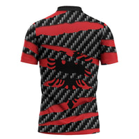 Albania Beast Zipper Polo Shirt Ripped Flag Graphic - Wonder Print Shop