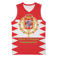 Personalized Polish-Lithuanian Commonwealth Basketball Jersey Royal Coat Of Arms Style