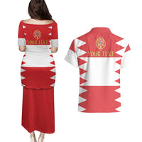 Personalized Polish-Lithuanian Commonwealth Couples Matching Puletasi and Hawaiian Shirt Royal Coat Of Arms Style