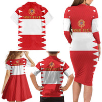 Personalized Polish-Lithuanian Commonwealth Family Matching Long Sleeve Bodycon Dress and Hawaiian Shirt Royal Coat Of Arms Style