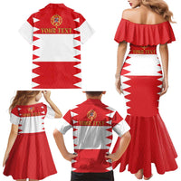 Personalized Polish-Lithuanian Commonwealth Family Matching Mermaid Dress and Hawaiian Shirt Royal Coat Of Arms Style