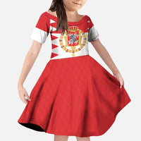 Personalized Polish-Lithuanian Commonwealth Family Matching Off The Shoulder Long Sleeve Dress and Hawaiian Shirt Royal Coat Of Arms Style