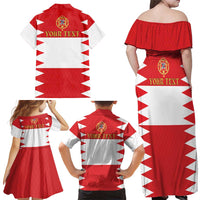 Personalized Polish-Lithuanian Commonwealth Family Matching Off Shoulder Maxi Dress and Hawaiian Shirt Royal Coat Of Arms Style