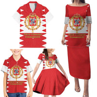 Personalized Polish-Lithuanian Commonwealth Family Matching Puletasi and Hawaiian Shirt Royal Coat Of Arms Style