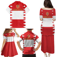 Personalized Polish-Lithuanian Commonwealth Family Matching Puletasi and Hawaiian Shirt Royal Coat Of Arms Style