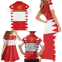 Personalized Polish-Lithuanian Commonwealth Family Matching Short Sleeve Bodycon Dress and Hawaiian Shirt Royal Coat Of Arms Style
