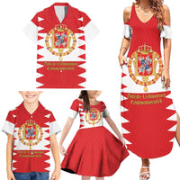 Personalized Polish-Lithuanian Commonwealth Family Matching Summer Maxi Dress and Hawaiian Shirt Royal Coat Of Arms Style