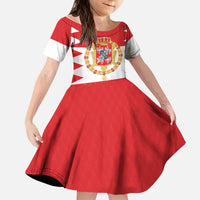 Personalized Polish-Lithuanian Commonwealth Kid Short Sleeve Dress Royal Coat Of Arms Style