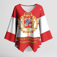 Personalized Polish-Lithuanian Commonwealth Kimono Sleeve Blouse Royal Coat Of Arms Style
