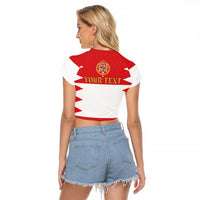 Personalized Polish-Lithuanian Commonwealth Raglan Cropped T Shirt Royal Coat Of Arms Style