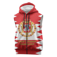 Personalized Polish-Lithuanian Commonwealth Sleeveless Zip Hoodie Royal Coat Of Arms Style